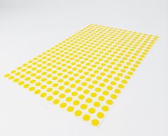 Gule 10mm prikker på A4 ark klistermærker