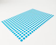 Blå 10mm prikker på A4 ark klistermærker