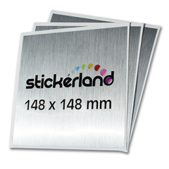 Kvadratiske klistermærker i børstet stål look 
