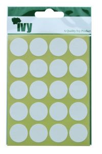 19mm runde hvide etiketter