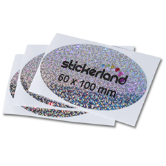 Ovale metal flake klistermærker