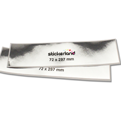 Rektangulære klistermærker i blank sølv