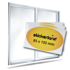 Oval klistermærker med lim på tryksiden