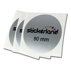 Mat sølv runde klistermærker