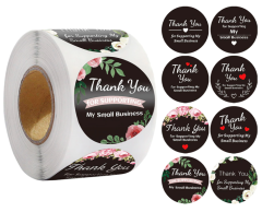Thank you for supporting my small business, klistermærker, sorte, 8 slags
