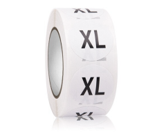 Str. XL klistermærker (Extra-Large) på rulle, 500 stk, 25mm