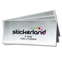 Rektangulære klistermærker i børstet stål look 