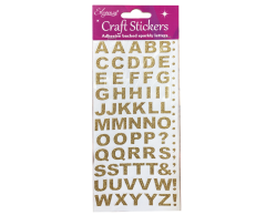 Bogstaver guld glimmer selvklæbende alfabet klistermærker