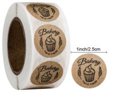 Klistermærker til salg af bagværk, 500 stk., 25mm