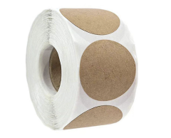 Runde kraftpapir klistermærker uden tryk, 500 stk, 25mm - Labels på rulle