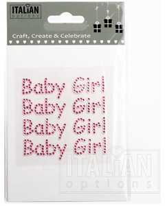 Baby girl lyserød diamant stickers, 4 stk.