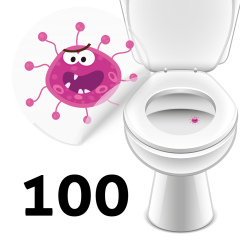 Monster toiletklistermærke 100 styk. pakke