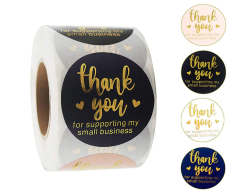 Thank you for supporting my small business klistermærker, 4 designs, 250 stk, 38mm