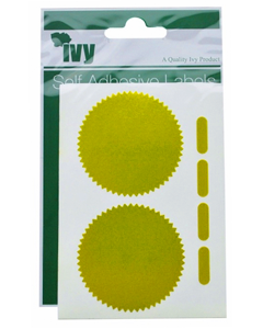 Guld labels 50mm, 3 ark