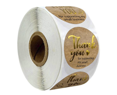 Tak for at støtte min virksomhed, klistermærker 3 slags, 500 stk., 25mm