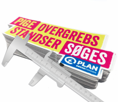 Die cut klistermærker egen størrelse CMYK