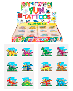 Dinosaur tatoveringer til børn 6 x 96 stk.