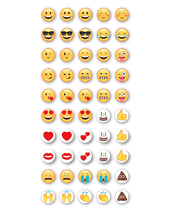 3D emoji klistermærker på ark