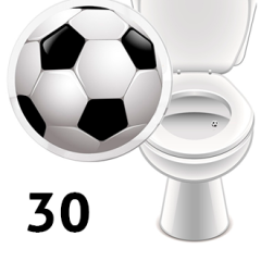 Toiletklistermærker - Fodbold - 30 styk