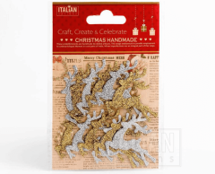 Glitter rensdyr sølv og guld 12 styks pakke