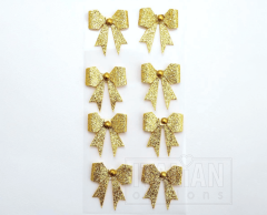 Guld glimmer sløjfer 8 stk. pakke