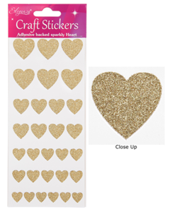 Guld glimmer hjerte klistermærker