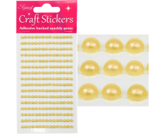 Guld perler 4mm, selvklæbende 240 stk
