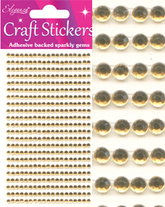 Guld rhinsten strenge 3mm, selvklæbende, 418 stk. pakke