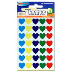 Hjerteklistermærker på ark 