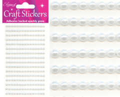 Hvide perle klistermærker 4mm, 240 stk