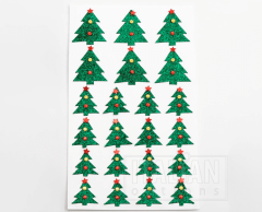 Glimmer juletræ klistermærker med pynt