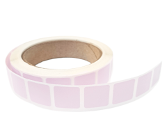 Pastel pink firkantede 20mm klistermærker på rulle 1000 stk.