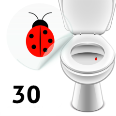 Mariehøne toiletklistermærke 30 styk. pakke