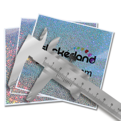 Metal flake klistermærke egen størrelse CMYK