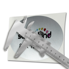 Mat sølv klistermærke egen størrelse CMYK