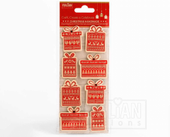 Julegave klistermærker, nordisk design, 8 stk.