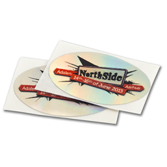 Ovale hologram-lignende klistermærker