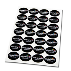 Ovale papir klistermærker på A4 ark