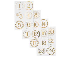 Tal klistermærker til pakkekalender 1-24