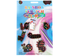 Rainbow scratch stickers, 2 ark