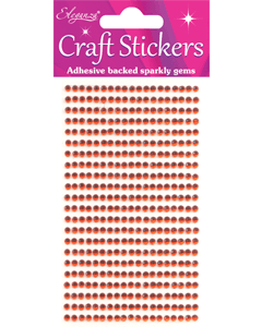 Røde rhinsten 3mm, 418 stk. selvklæbende