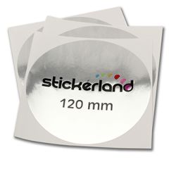 Runde klistermærker i blank sølv