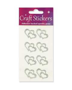 Dobbelt sølv hjerter med diamanter