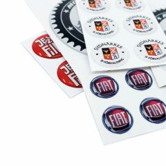 Domede runde klistermærker