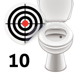 Skydeskive toilet klistermærker 10 styk. pakke