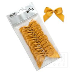 Guld klistermærke sløjfer 5cm, pakke med 12 stk.