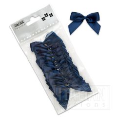 Marineblå satin sløjfer 5cm (selvklæbende) 12 stk. pakke