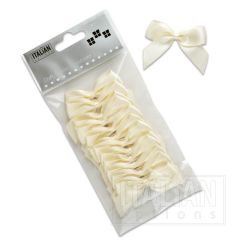 Hvide satin sløjfer 5cm (selvklæbende) 12 stk. pakke