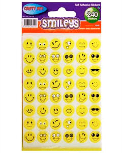 Små smiley stickers, pakke med 240 stk