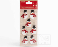 Glimmer snemænd klistermærker, 7 stk.